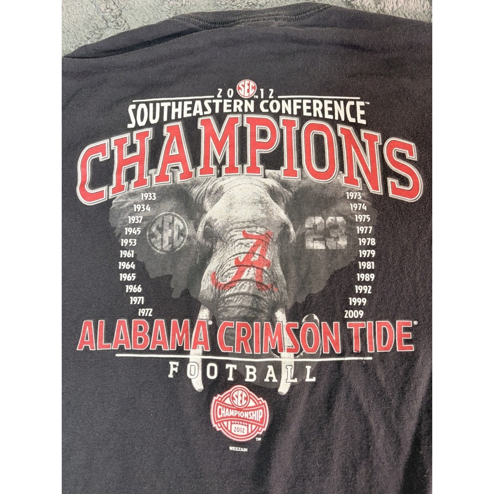 Alabama T-shirt Mens Size XL Black 2012 SEC Football Champions Graphic Tee - Picture 1 of 7